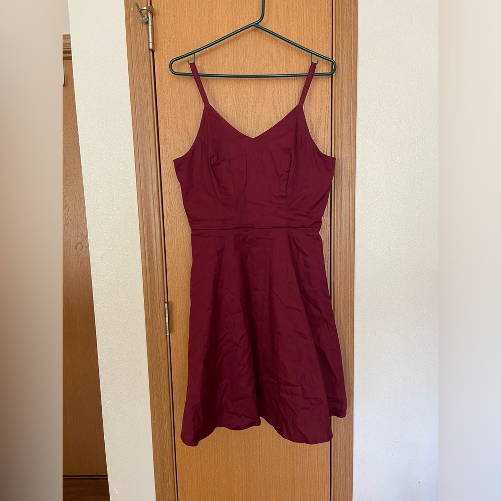 Red, Babydoll style, Stiff-ish, Stretchy